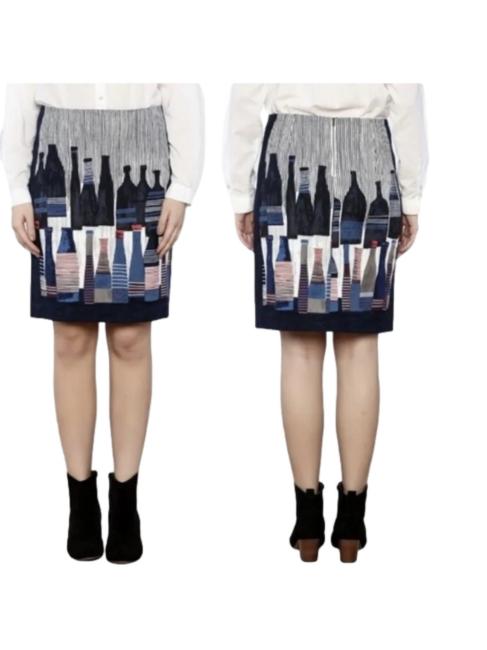 *NWOT* NIC + ZOE Wine Theme Skirt - Picture 3 of 12